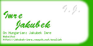 imre jakubek business card